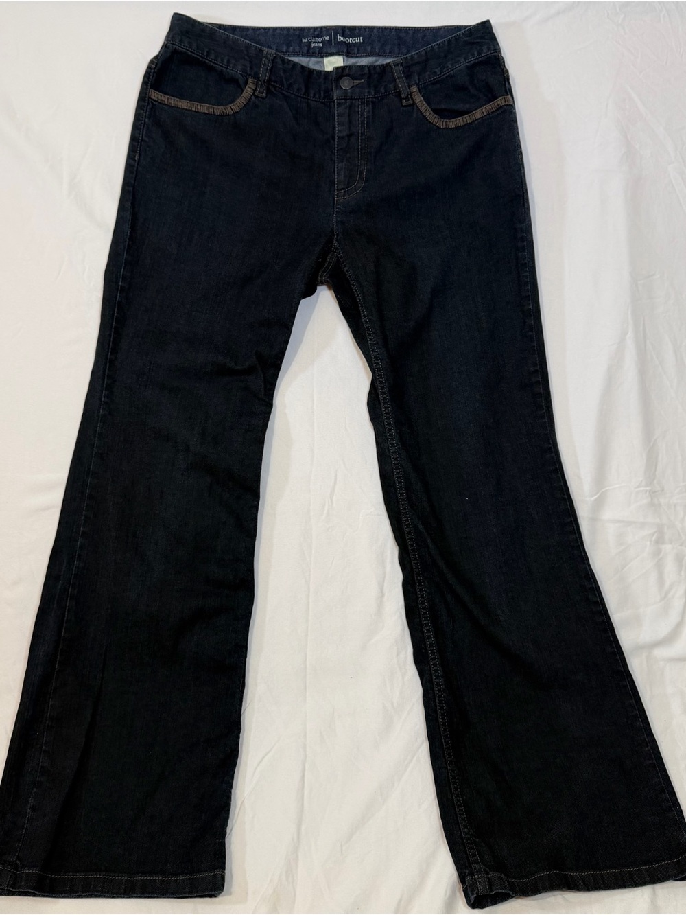 Liz Claiborne Black Flare Jeans with Contrast Stitching